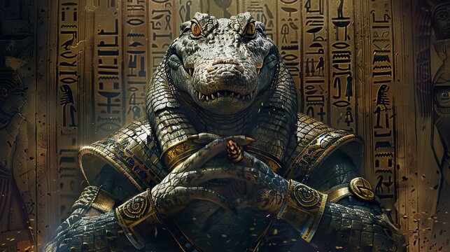 sobek's visage: divine protector of the nile