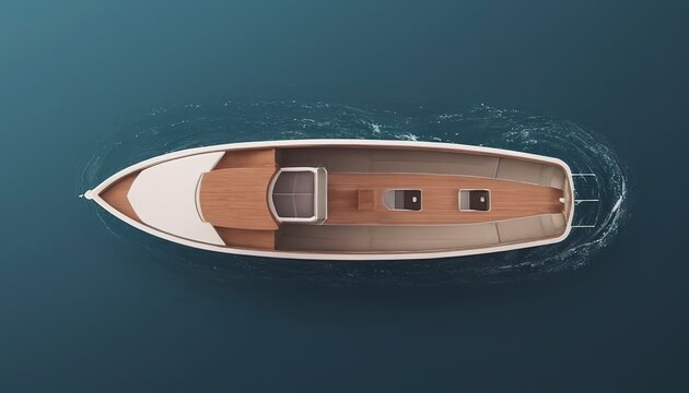 Transport concept with boat top view