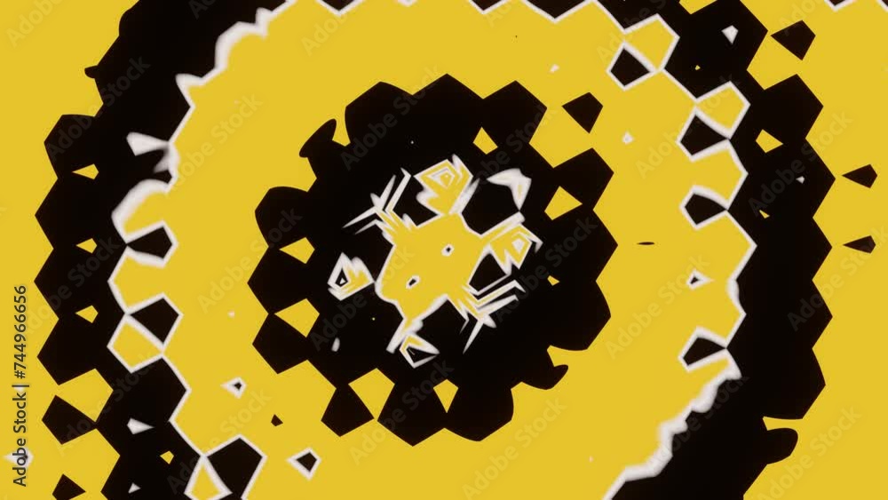Poster dynamic and mesmerizing seamless looped abstract background with circular hypnotic pattern consistin