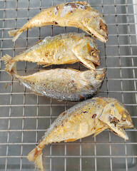 Fried mackerel on the grill