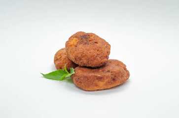 Perkedel or bergedel is a typical Indonesian dish made from potatoes, either fried or boiled before being mashed. They are then mixed with minced meat, sliced ​​scallions, celery leaves, and seasoning
