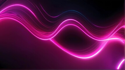 3d, colorful neon line wave glowing in dark, modern simple wallpaper, liquid shapes abstract background , Big Neon Wave Background . 