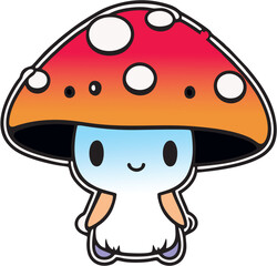 cartoon kawaii mushroom 004