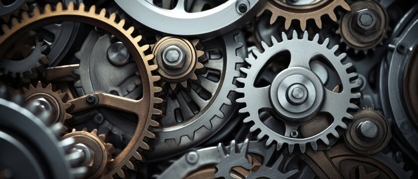 Details The gear is made of metal. Mechanical gears made of stee