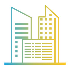 Building Line gradient Icon.
