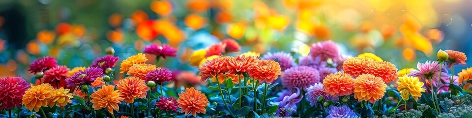 The vibrant colors of the flowers in full bloom in Eden - obrazy, fototapety, plakaty
