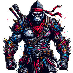 umanoid gorilla warrior, generated ia