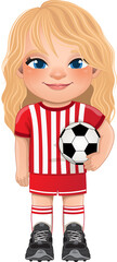 Soccer player girl international uniform
