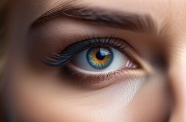 Fototapeta premium headache, close-up of suffering in the eyes,