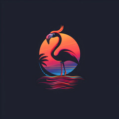 illustration of flamingo logo 