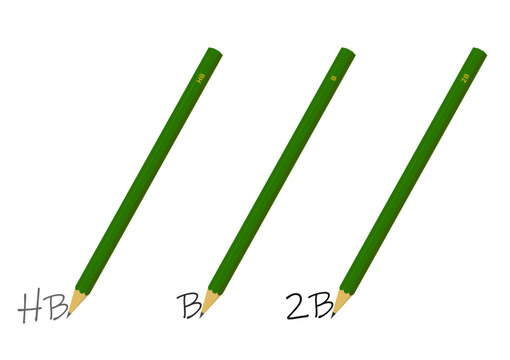 鉛筆のHBとBと2B