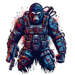 umanoid gorilla warrior, generated  ia
