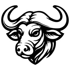 Buffalo Head Illustration.