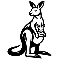 Fototapeta na wymiar Kangaroo Sketch Drawing.