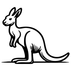 Kangaroo Sketch Drawing.