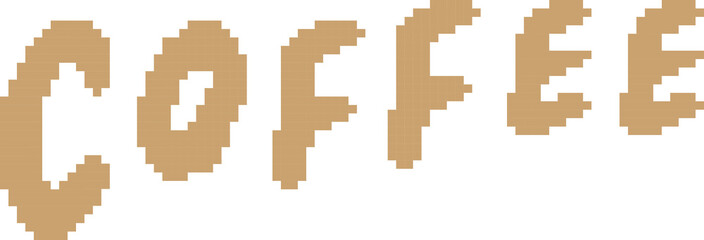 Coffee cartoon icon in pixel style