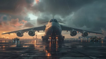Zelfklevend Fotobehang Huge logistic cargo military plane © ArtBox