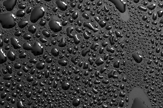Water drops on a black background. Texture