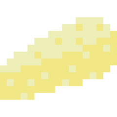 Cheese cartoon icon in pixel style