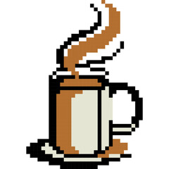 Fototapeta premium Coffee cartoon icon in pixel style