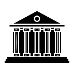 Buildings and office icon on glyph style