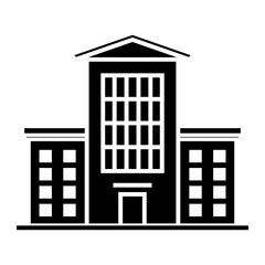 Buildings and office icon on glyph style