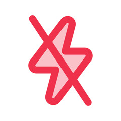 Obraz premium flash off outline fill icon