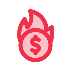 burning outline fill icon