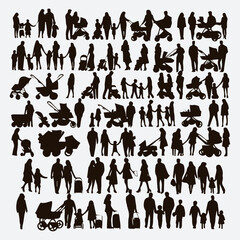 silhouettes of families collection