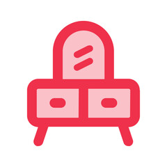 dressing table outline fill icon