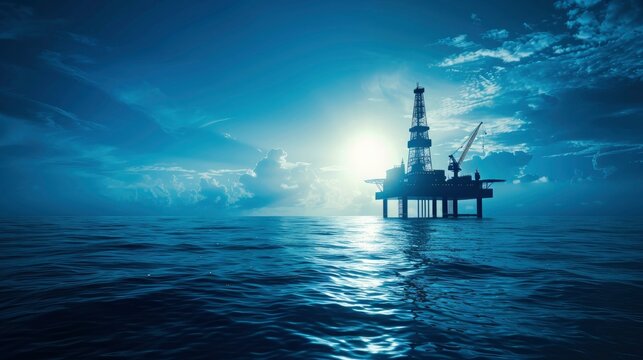 Oil Platform In The Middle Of The Ocean