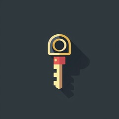 Flat vector logo of a digital key 