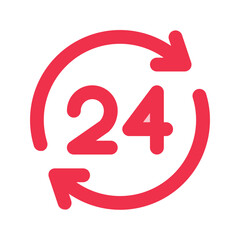 24 hours support outline fill icon