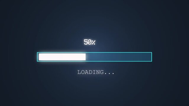Loading bar animation, downloading system, processing complete