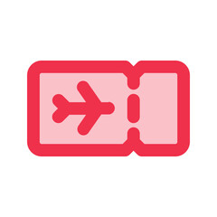 boarding pass outline fill icon
