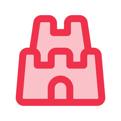 Obraz premium sand castle outline fill icon