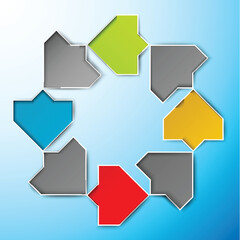 Abstract round infographic with consecutive elements