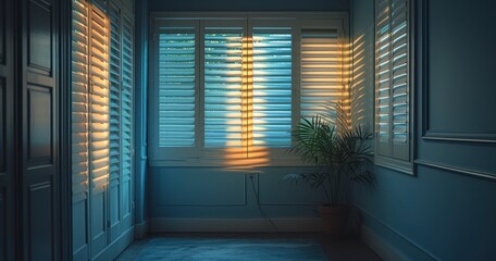 A Room with Blinds and Shutters Crafting a Moody, Mysterious Air - obrazy, fototapety, plakaty