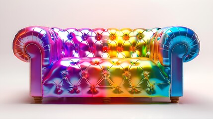 sunlit radiance: the couch that shines in neon brilliance