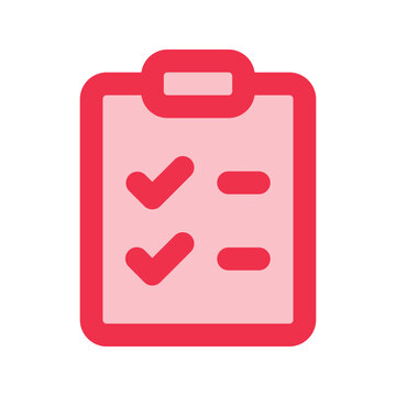 red clipboard with check marks clip art preview