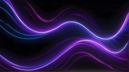 3d, colorful neon line wave glowing in dark, modern simple wallpaper, liquid shapes abstract background , Big Neon Wave Background .
