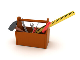 3D Rendering of construction toolbox