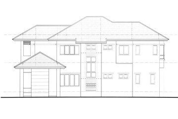 House plan drawing on transparent background (PNG File)