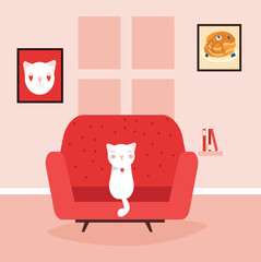 cat on the sofa