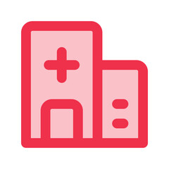 Fototapeta premium hospital outline fill icon