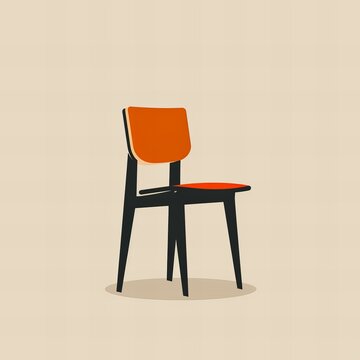 Flat vector logo of a chair 