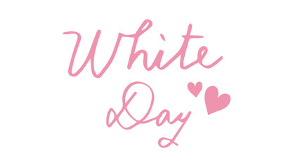 ホワイトデー　White Day　文字　筆記体　英語