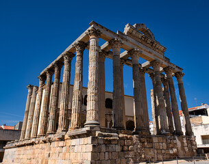 Temple of Diana in Roman architecture of extraordinary conservation, Merida, Spain