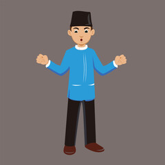 muslim character flat icon illustration