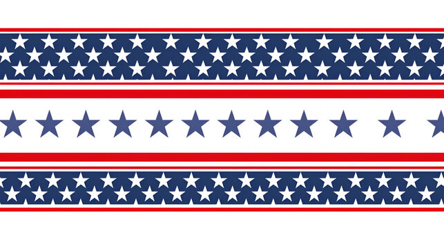 Patriotic Vector Border Set ,american flag and stars,USA Flag Stars und Streifen Nahtlose Muster, 4. Juli Rot, Blau, Weiße Sterne und Linien Hintergrund für Feiertagsfeierlichkeiten, Amerikanischer 